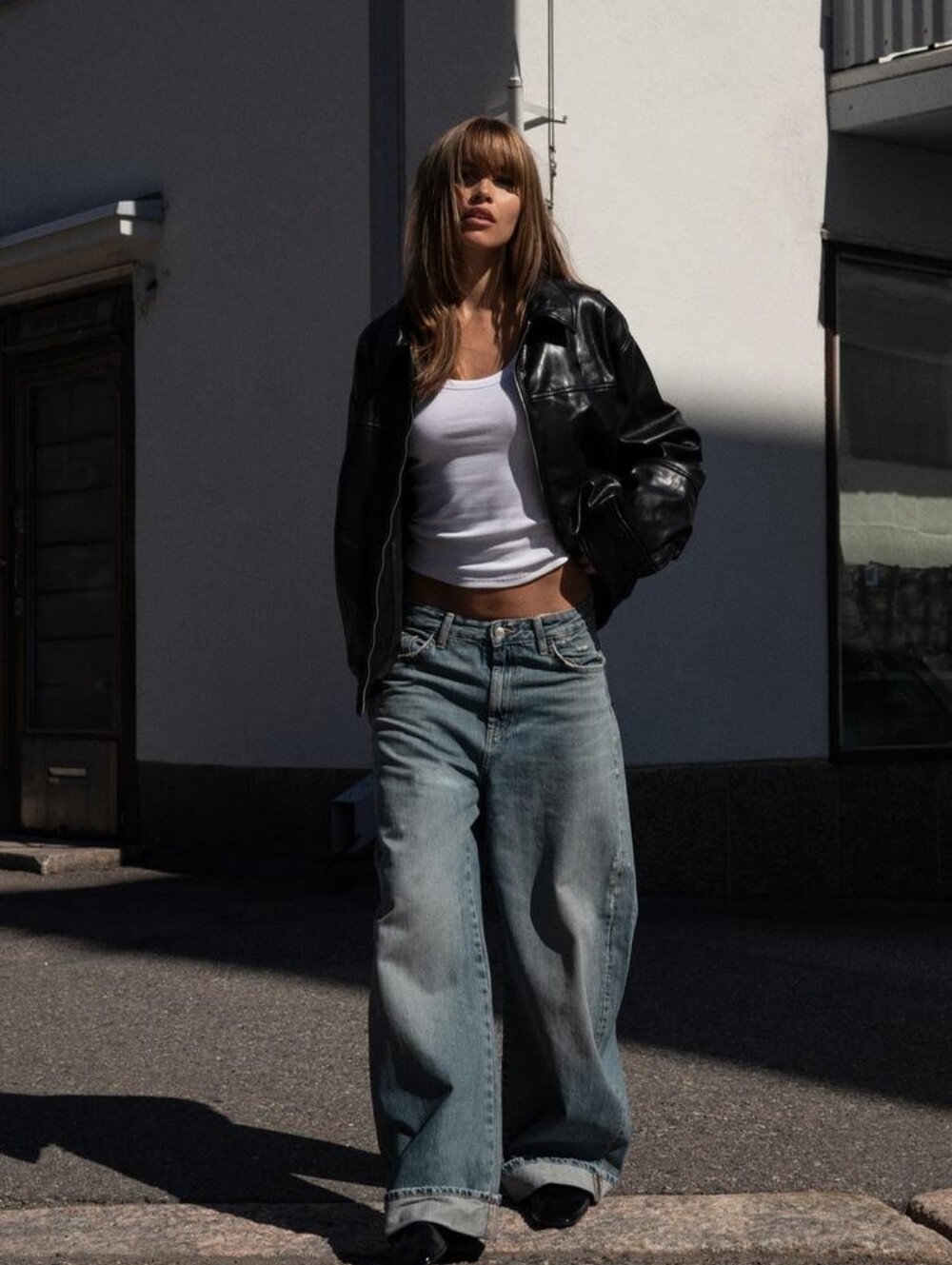 Zara TRF MID-RISE BAGGY FOLDED JEANS Bnwt